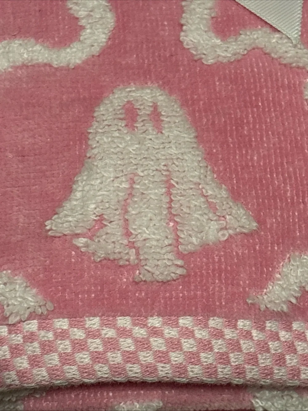 Pink Bow Ghost Hand Towels Set of 2 Halloween Boo Soft NEW